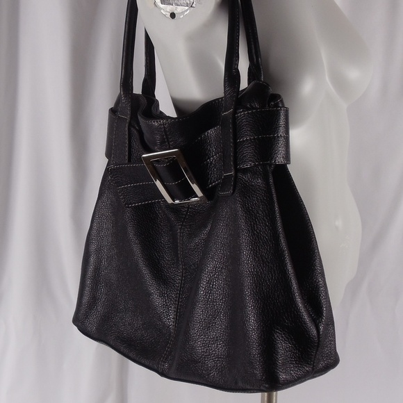 Alfani Handbags - Alfani  Medium Leather Buckle Tote